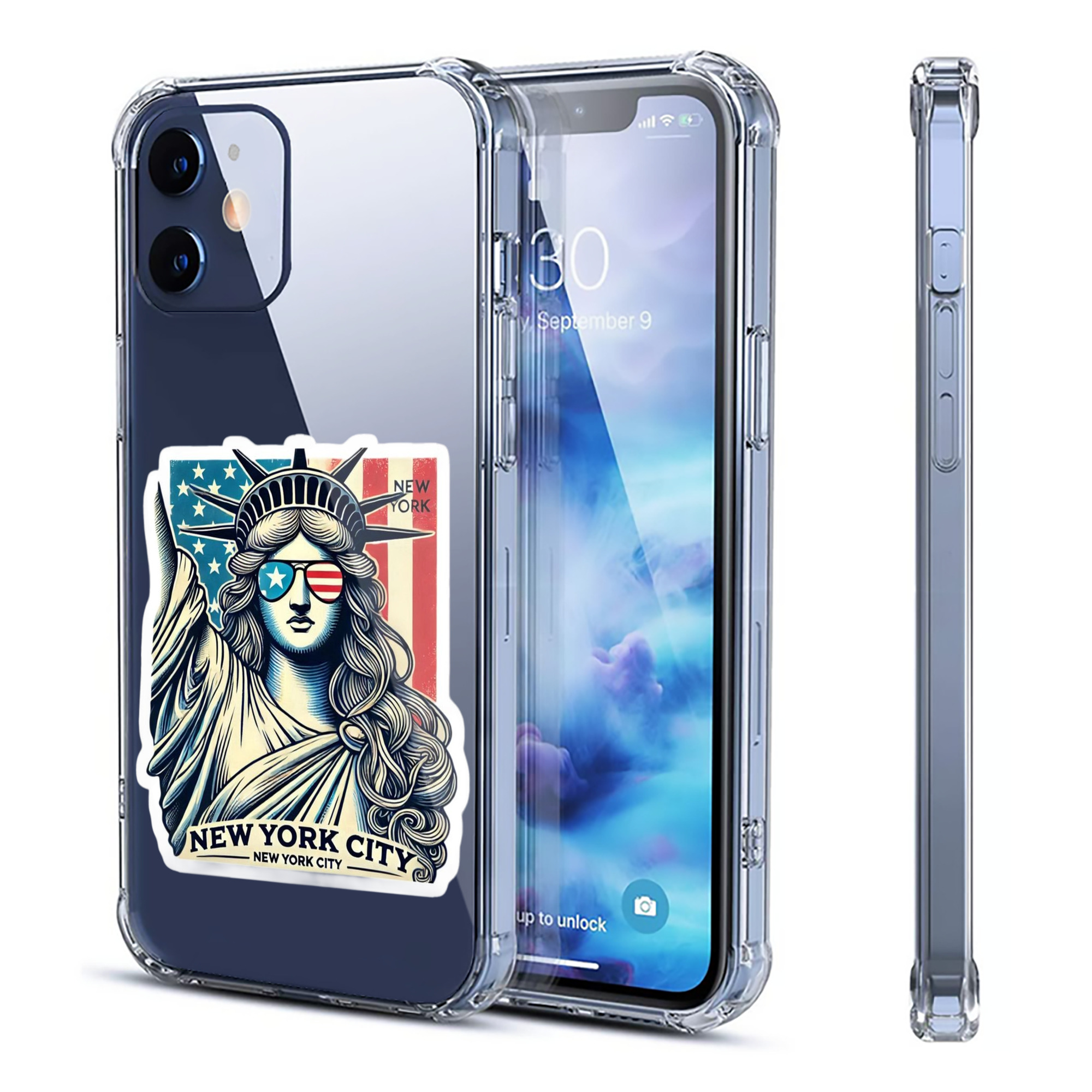 New York Yankees Liberty Clear IPhone 12 Case – Soft TPU With UV Print – Enhanced Drop Protection, Precise Fit, Anti-Fingerprint, Customizable Design, Scratch-Resistant, Yellow-Resistant